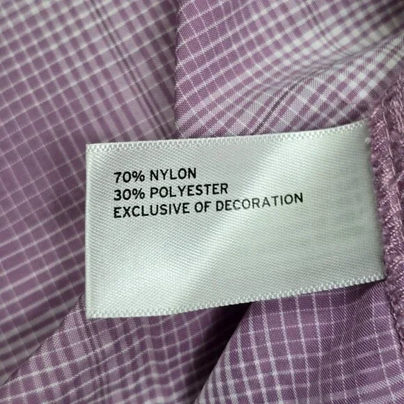 Duluth Womens Large Button-Up Plaid Short Sleeve Shirt Purple Lightweight Top - Picture 3 of 4